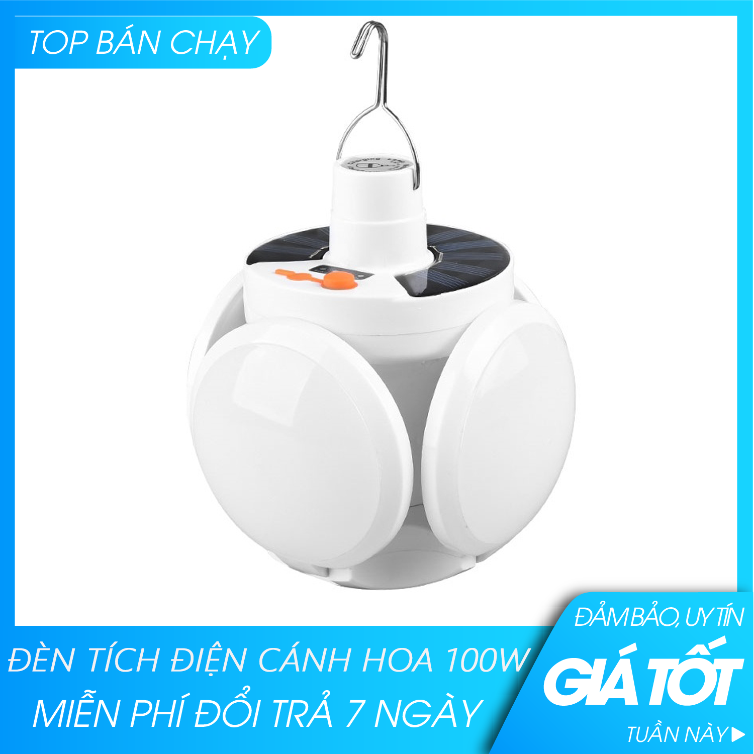 ( BẢO HÀNH UY TÍN) Đèn năng lượng mặt trời, Đèn led tích điện - 4 cánh 5 bóng - đèn tích điện,Đen Led Tích Điện Công Suất 40W, Đèn Siêu Sáng Tích Điện Ngoài Trời Đuôi BALL LIGHT, Đèn Năng Lượng Mặt Trời, Đèn Sạc Tích Điện