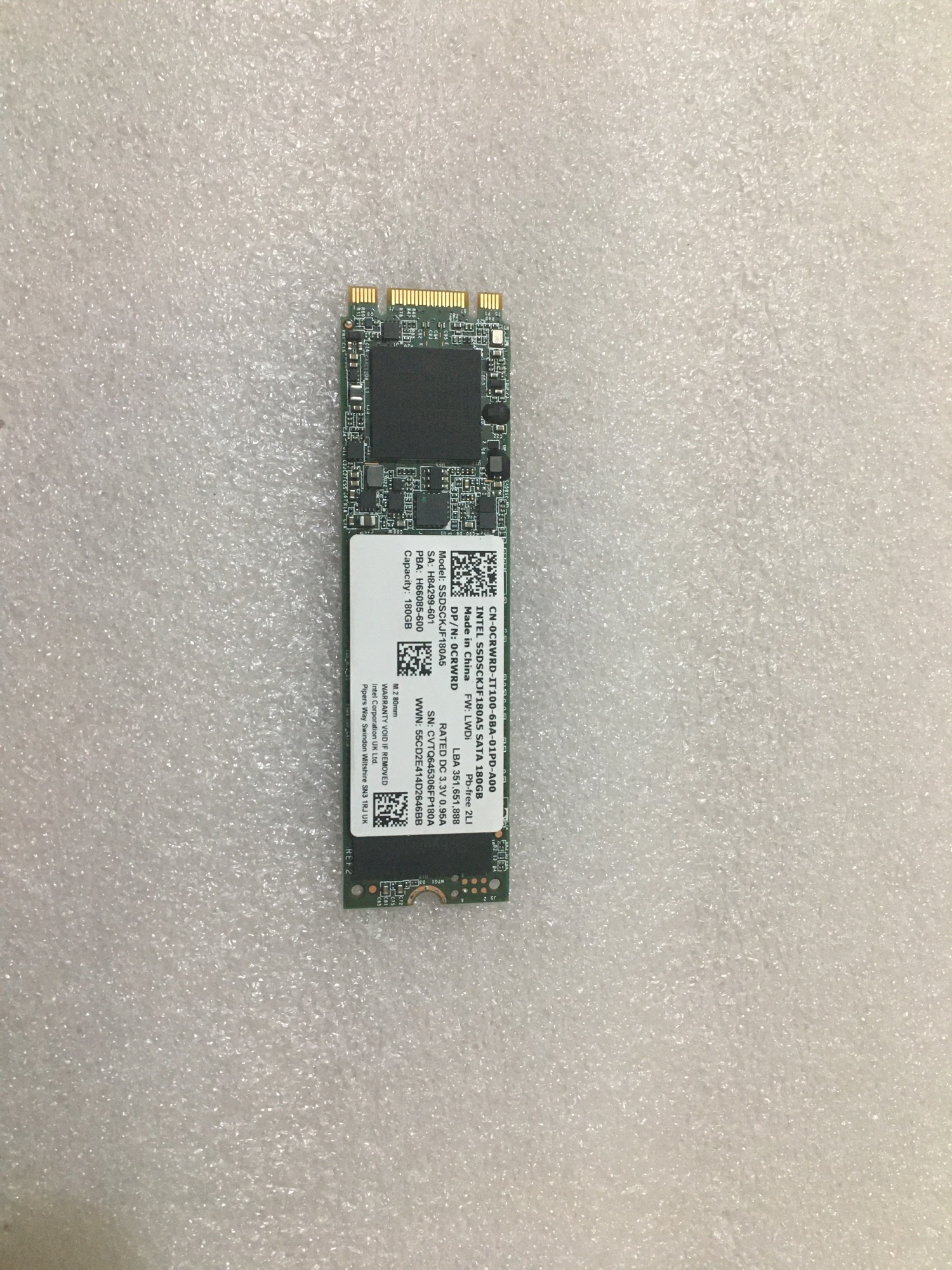 Intel 180gb m.2 sata 2280 ssd