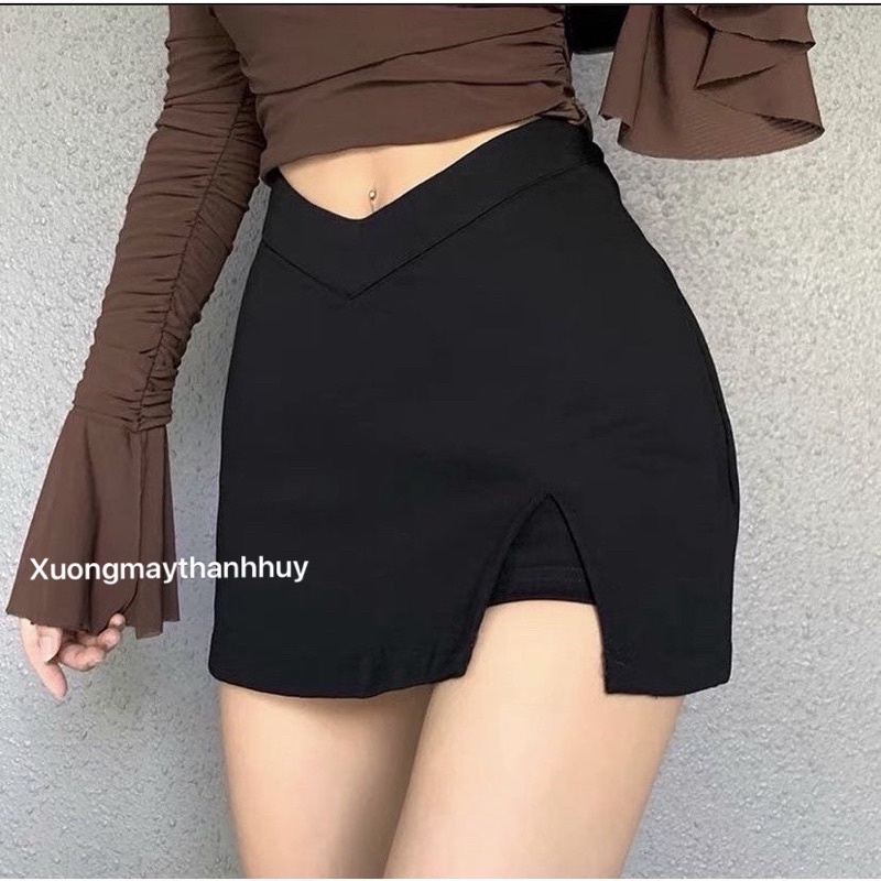 Chân váy cony dáng xẻ tôn eo, chân váy a xẻ đùi m91