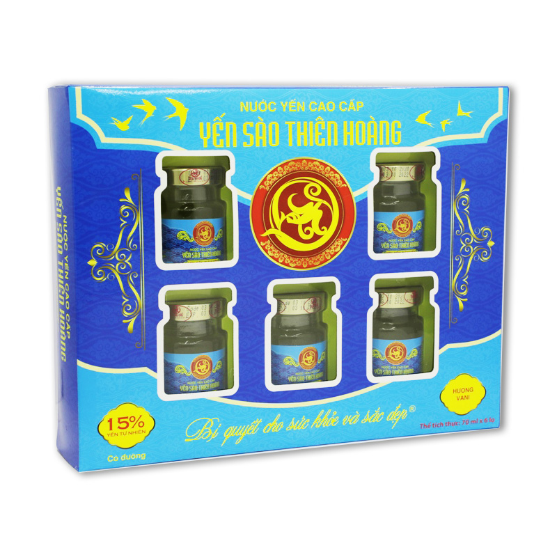 2 hộp Yến Sào Thiên Hoàng 15% Hương Vani Hộp 6Lọ