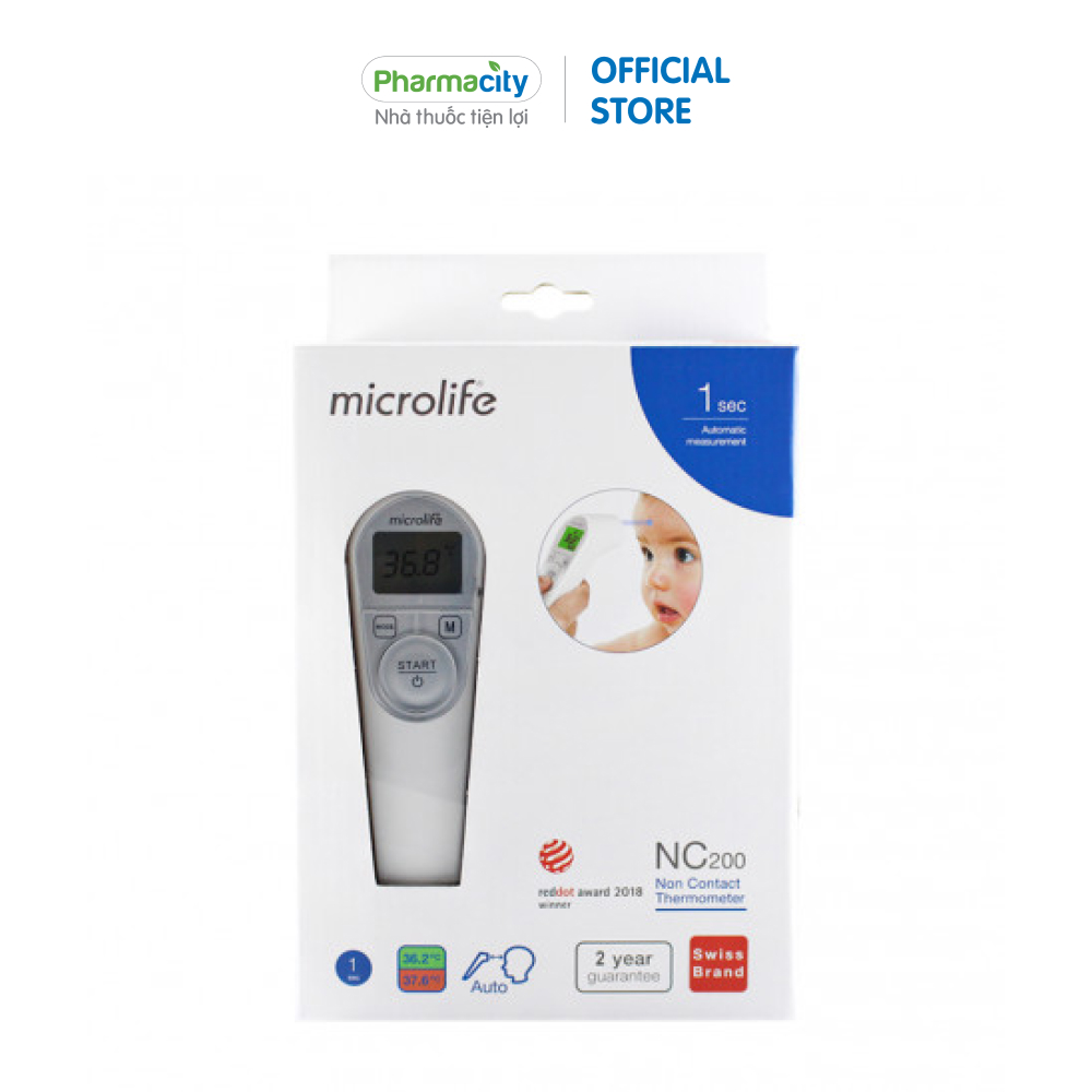 Nhiệt kế điện tử hồng ngoại đo trán Microlife NC200