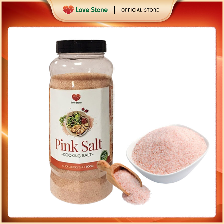 Combo 2 Muối Ăn Pink Salt Himalaya Love Stone 900gr - Theo Tiêu Chuẩn Muối