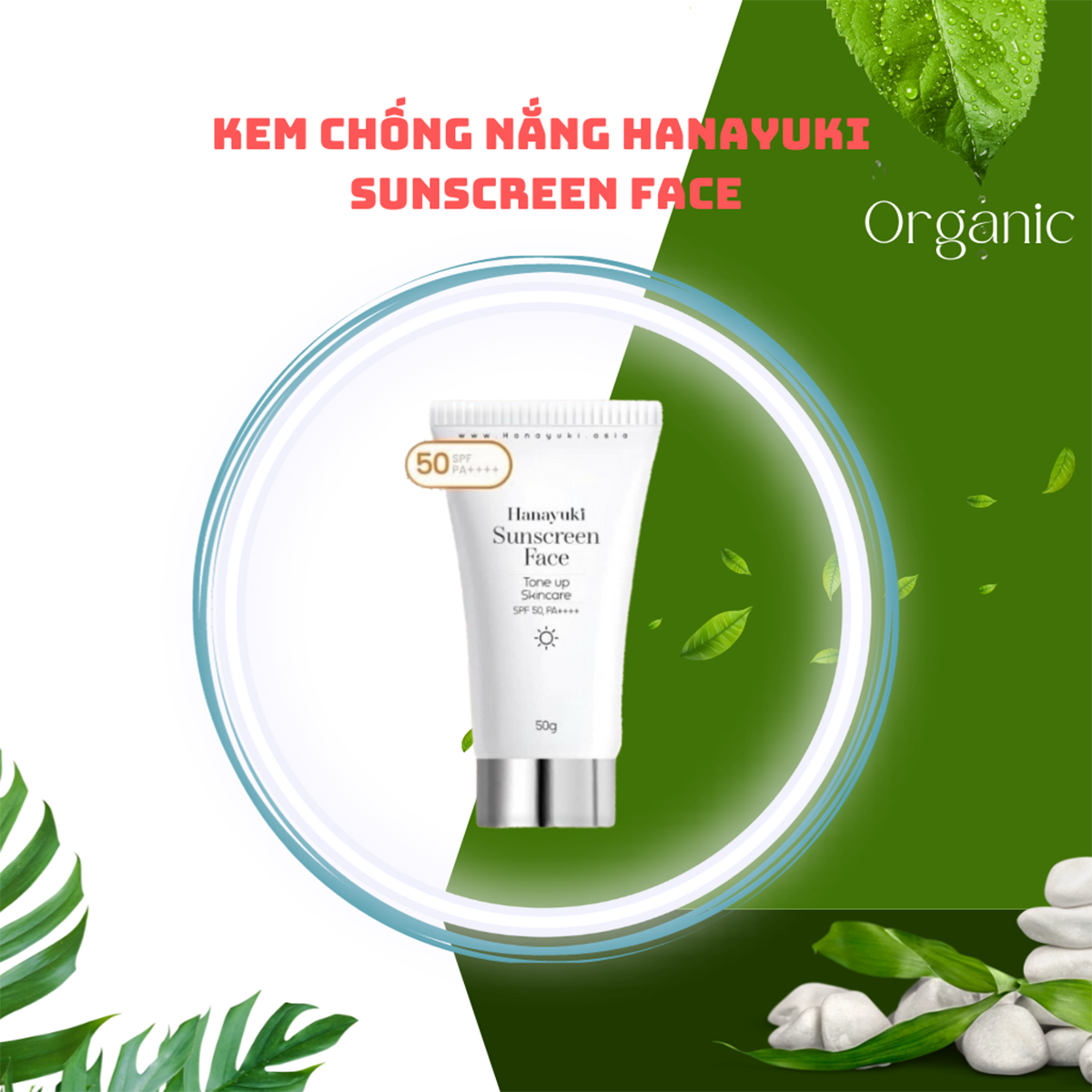 Kem Chống Nắng Nâng Tông Cho Mặt Hanayuki Sunscreen Face 50ml
