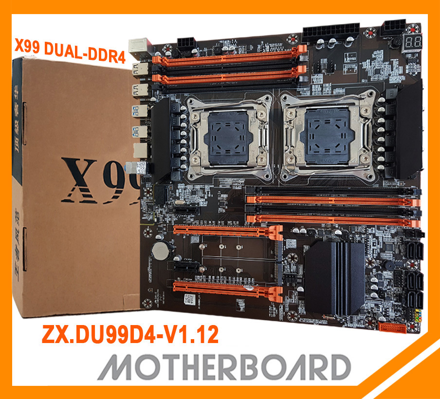 Mainboard x99 dual cpu-ddr4. bo mạch chủ intel dual cpu x99 lga 2011-3 e5 v3 v4 e-atx. hàng mới 100% full box. bh: 12t
