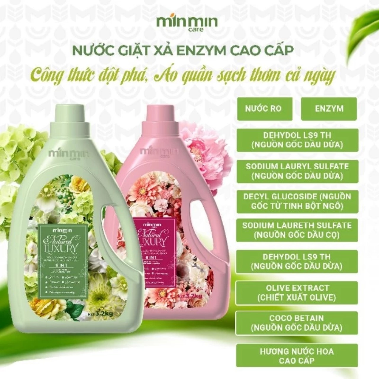 Nước Giặt Quần Áo MINMIN 3,2kg Organic