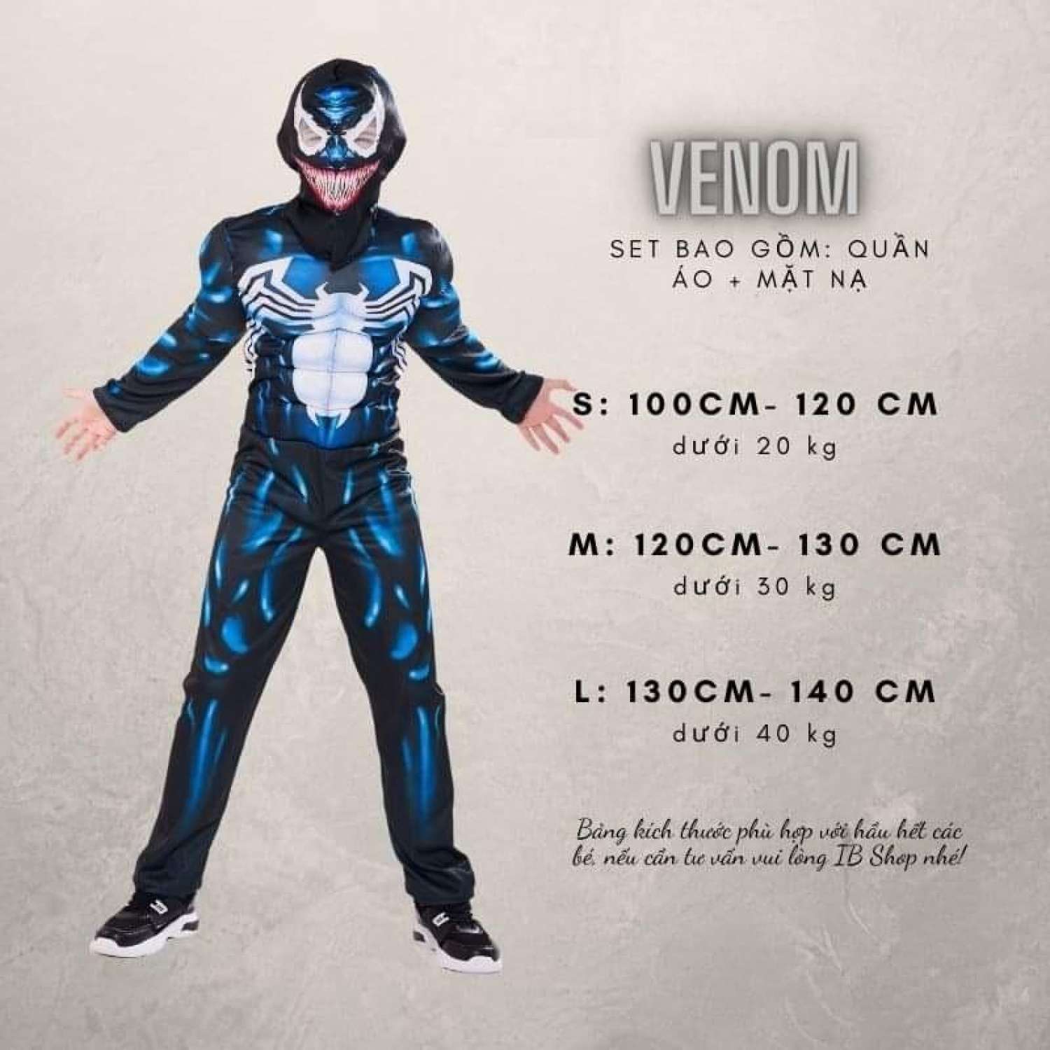 Bộ đồ cho bé Hoá Trang Venom Siêu Nhân Siêu Anh Hùng