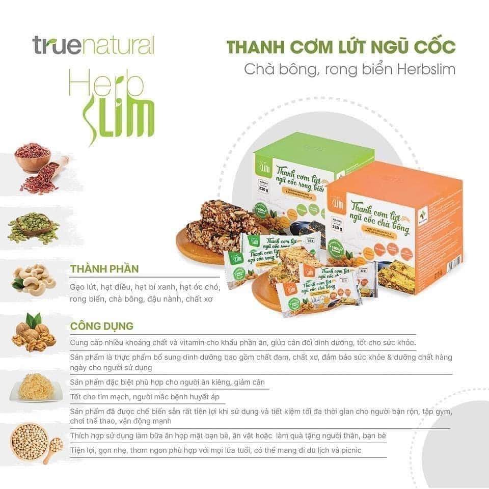 Thanh cơm gạo lứt sấy ngũ cốc HerbSlim vị rong biển