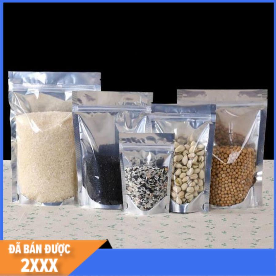1kg túi zip 1 mặt trong 1 mặt bạc - đựng các loại hạt khô