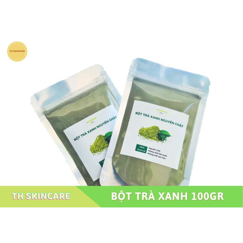 Bột trà xanh nguyên chất giảm mụn thâm sáng mịn TH Skincare