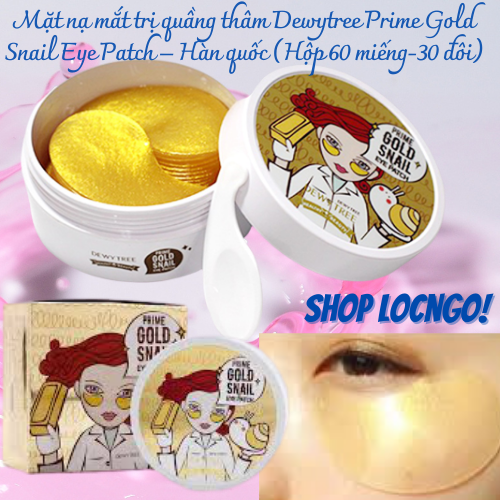 Mặt nạ mắt xóa quầng thâm Dewytree Prime Gold Snail Eye Patch – Hàn quốc (Hộp 60 miếng-30 đôi) by Shop LocNgo