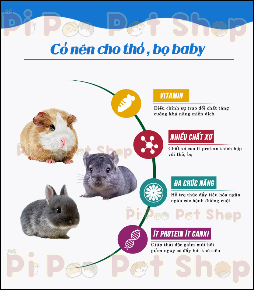 Cỏ nén Alfafa cho thỏ bọ baby - 1kg