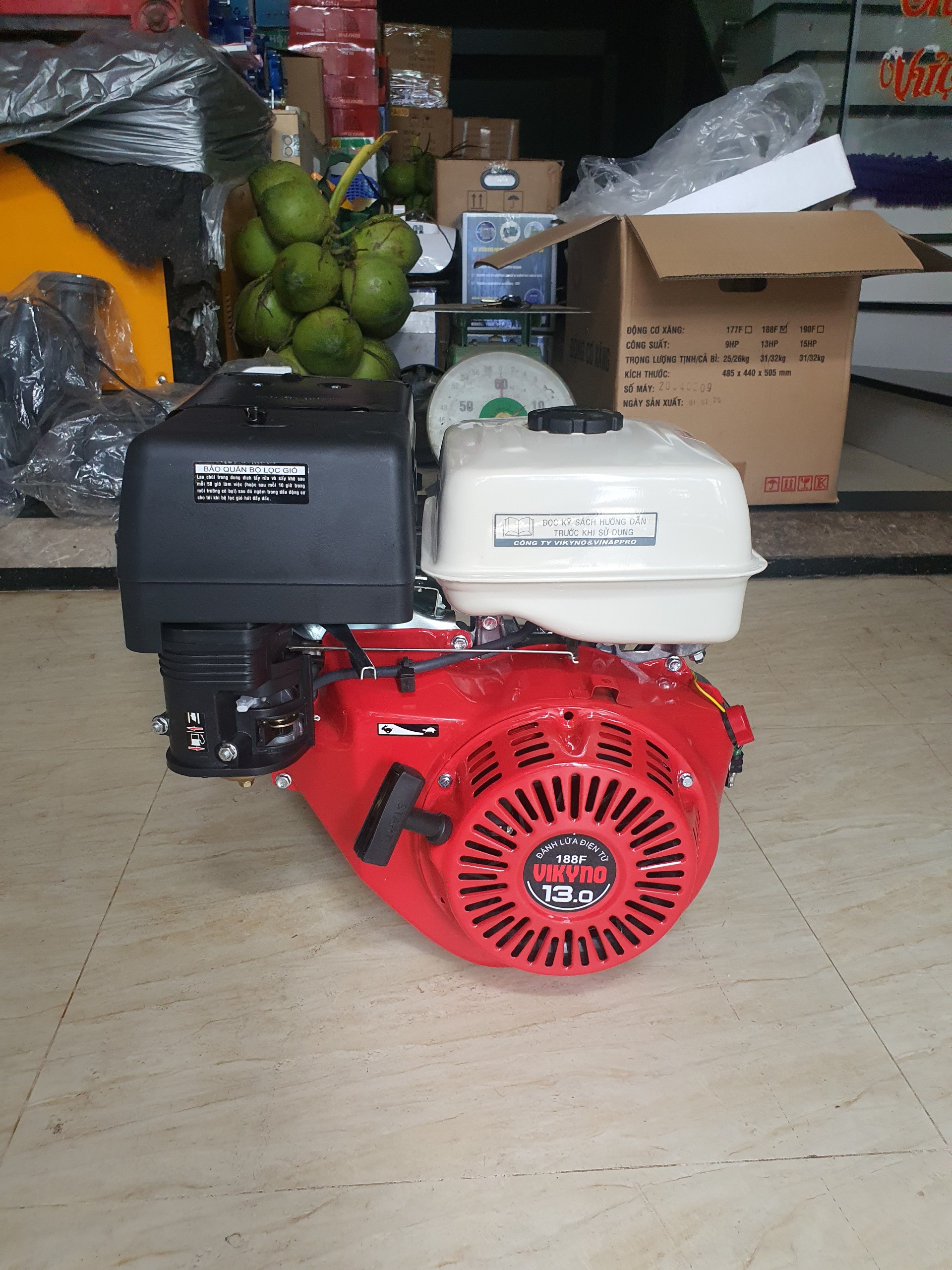 Động cơ xăng Vikyno 188F cốt thẳng