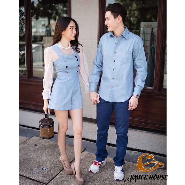 SET ÁO SƠ MI ĐÔI JUMP NỮ THỜI TRANG HÀN QUỐC ĐI CHƠI CHỤP HÌNH CƯỚI