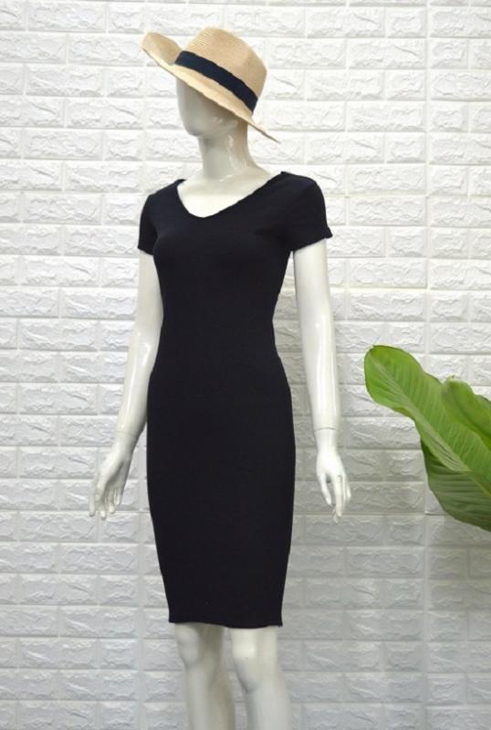 [HCM]Váy body thun gân tay ngắn