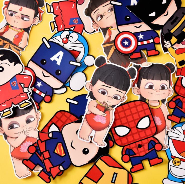 Combo stickers và 100 bao lì xì hoạt hình chibi dễ thương