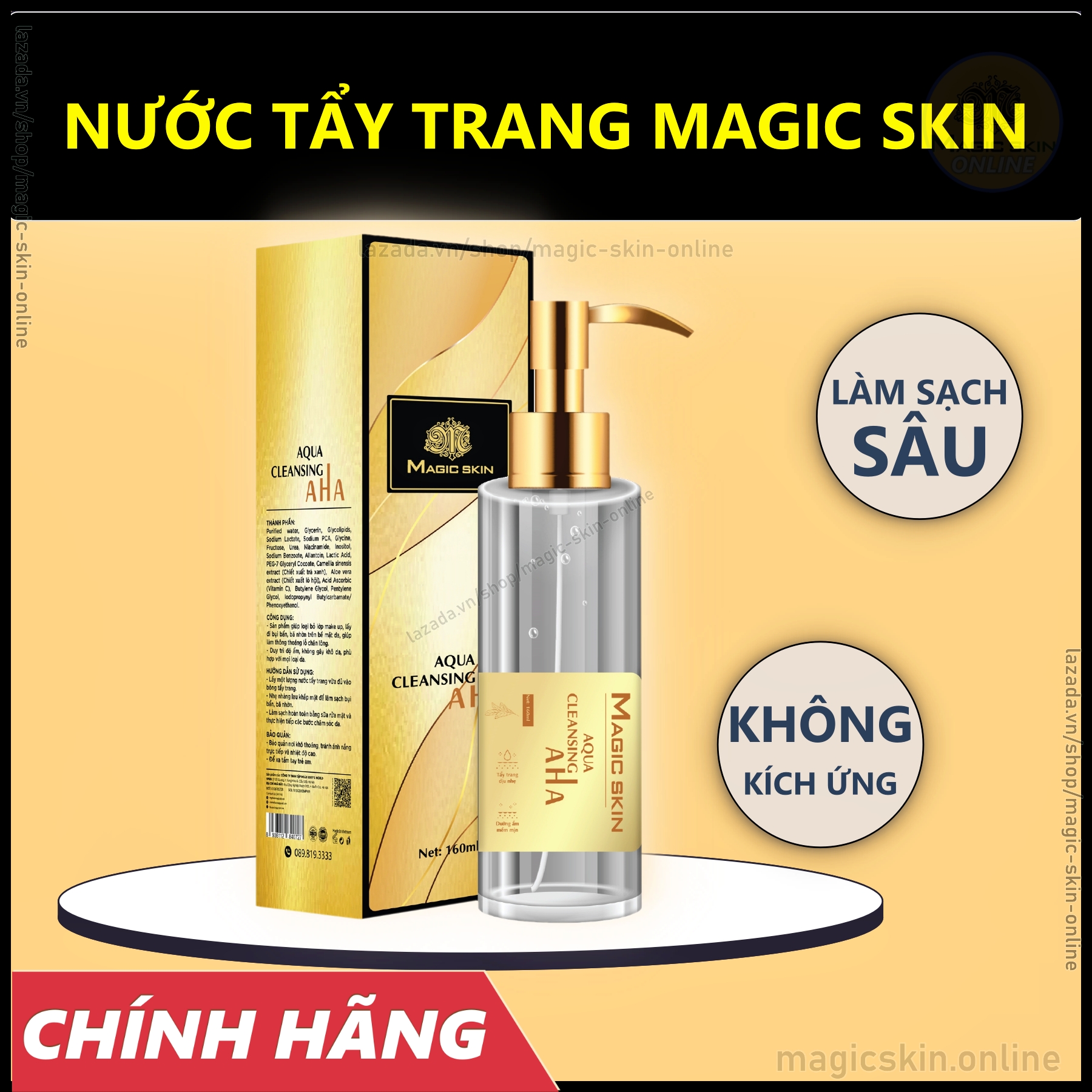 Nước Tẩy Trang Magic Skin Aqua Cleansing Aha ✔ CHÍNH HÃNG