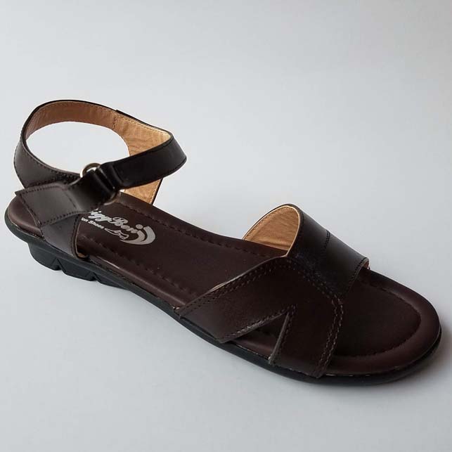 Giày sandal đế bệt nữ bigben da bò thật cao cấp