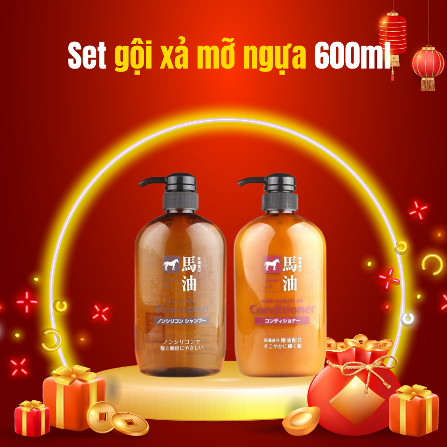 Dầu gội và dầu xả mỡ ngựa Nhật Bản Tsubaki 600ml