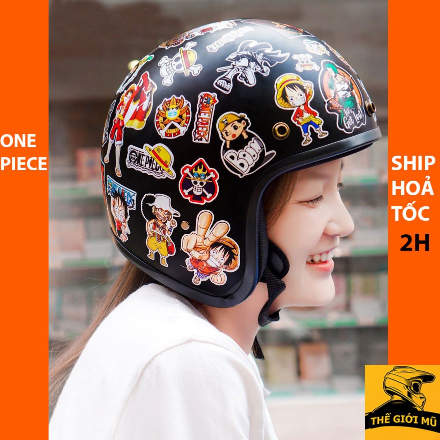 Sticker One piece dán mũ bảo hiểm, vali, laptop, điện thoại PVC chống nước