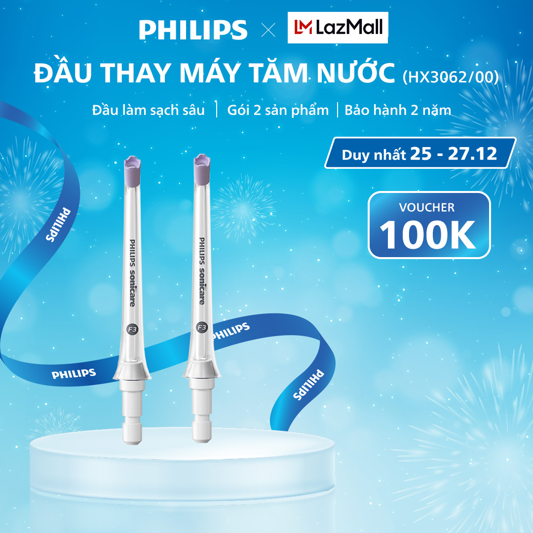  Combo 2 đầu xịt máy tăm nước Philips Sonicare HX3062 làm sạch mãng bám chăm sóc răng miệng 