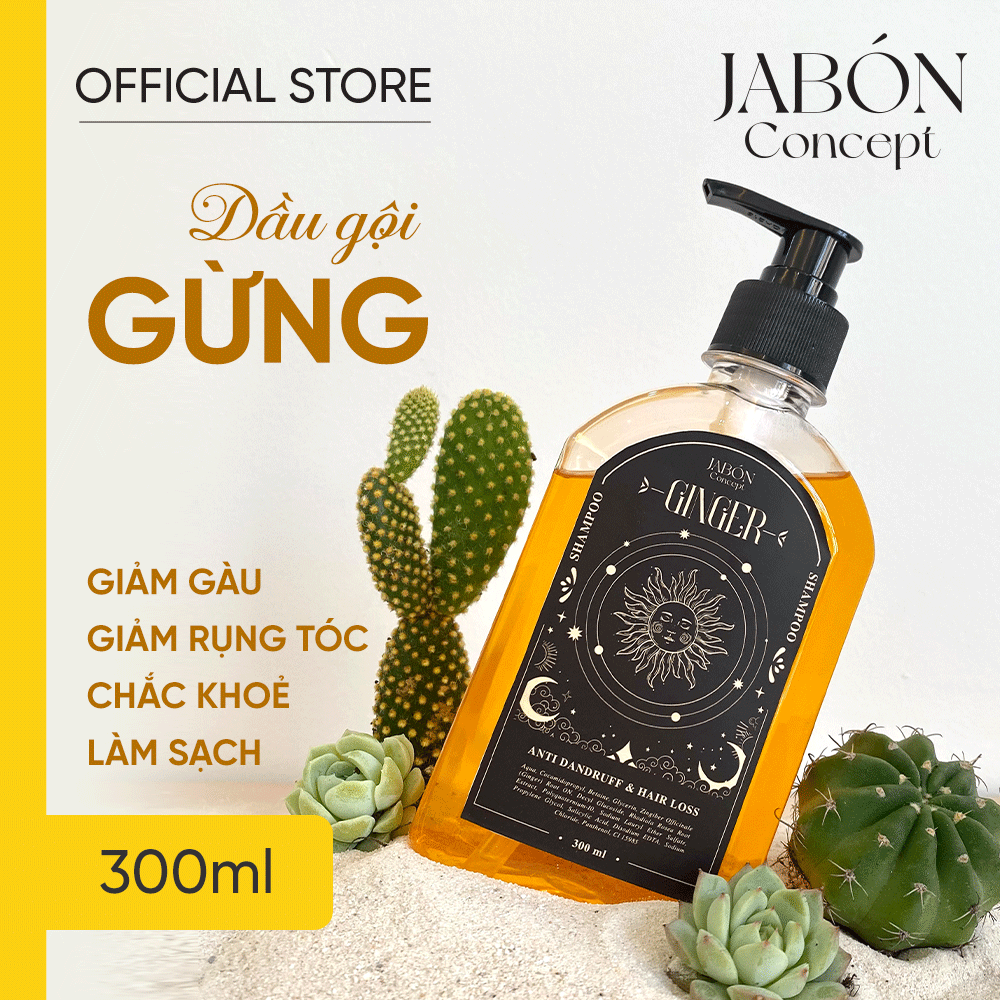 Dầu gội gừng giảm gàu giảm rụng tóc 300ml - jabón concept