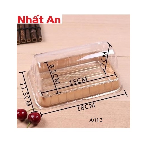 Hộp nhựa đựng bánh đế vàng a012 10 cái