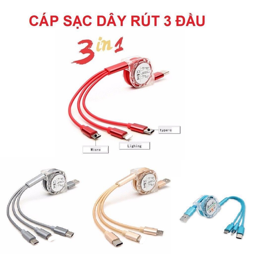Cd05 - cáp 3 đầu rút gọn dài 1m