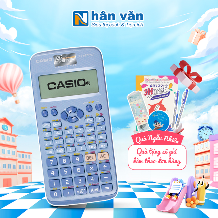  Máy Tính Casio FX580 VN X-BU - Màu Xanh -  Chính Hãng Bảo Hành 7 Năm 