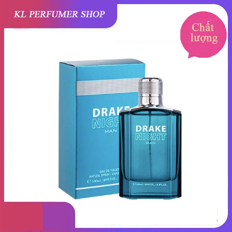 Nước Hoa Nam Cao Cấp Hương liệu Pháp Drake Night 100ml lưu hương 8 tiếng đồng hồ, giúp bạn luôn tự tin và toả sáng