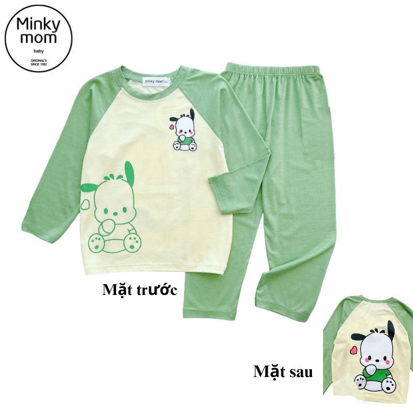 Bộ đồ ngủ, bộ dài tay thun lạnh Minky Mom in hình kuromi cho bé gái 7- 28 kg TD-002 - 6