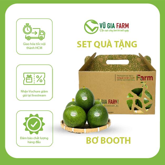 [HCM] GIỎ QUÀ TẶNG COMBO 3 - 5KG Bơ 034 Size 2-3-4 trái/kg Tây Nguyên Vũ Gia Farm - bơ sạch nhà trồng, thu hoạch trực tiếp tại vườn, cơm vàng sáp dẻo ngon lắm ạ