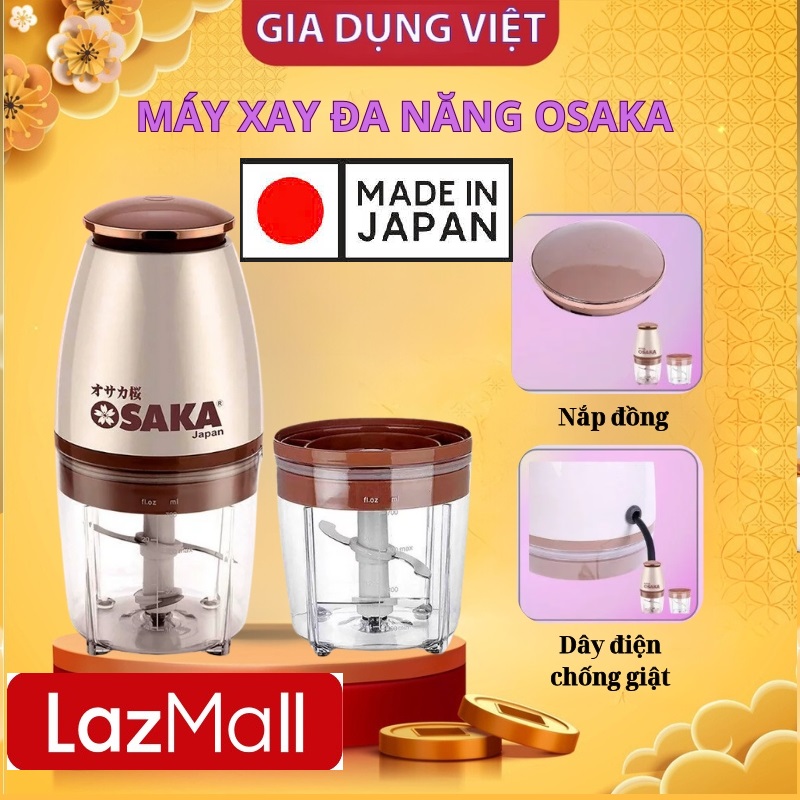 LazMall Bặc Biệt Tokyo Nhật Bản Máy Xay Đa Năng OSAKA FP126P Nắp Đồng Japan – Dung Tích 700ml – Công Suất 350W – Xay Thịt, Cá, Rau Củ, Sinh Tố, Đá,...