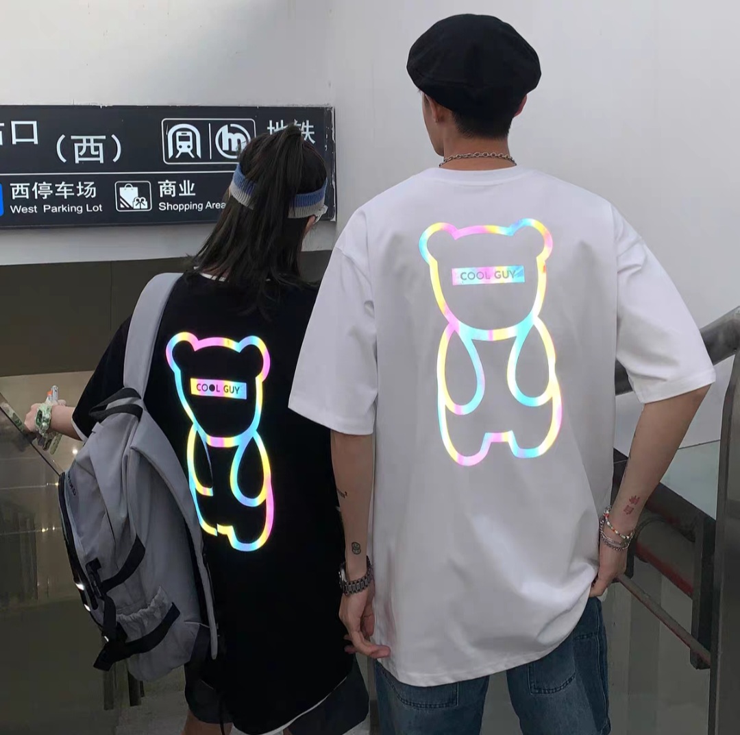 Áo đôi gấu phản quang 7 mầu gấu coolguy siêu hot 2023