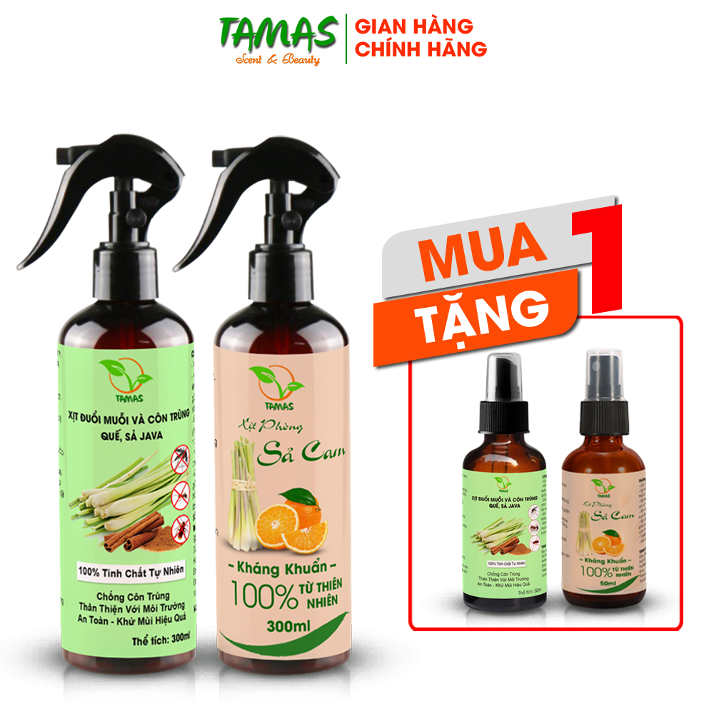 Xịt thơm phòng TAMAS chai 300ml mùi tự chọn, kháng khuẩn, khử mùi, thơm phòng, xua đuổi muỗi và côn trùng.