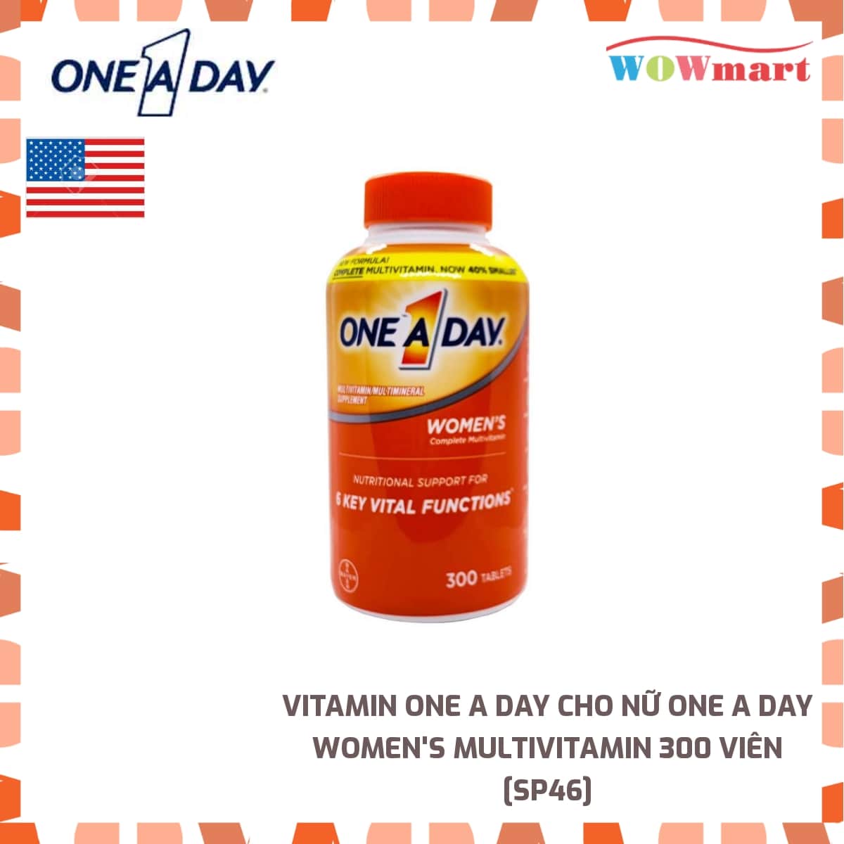 Vitamin One A Day cho nữ One A Day Women's Multivitamin 300 viên - [MỸ]