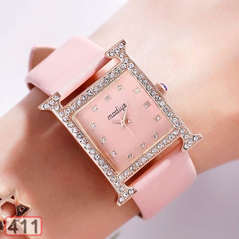 [HCM]Đồng hồ nữ dây da mặt vuông chữ H đẹp sang chảnh