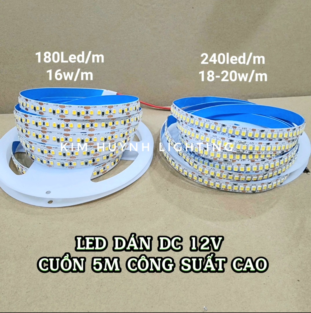 Dây led dán 180led 240led DC12V công suất cao thi công tủ kệ