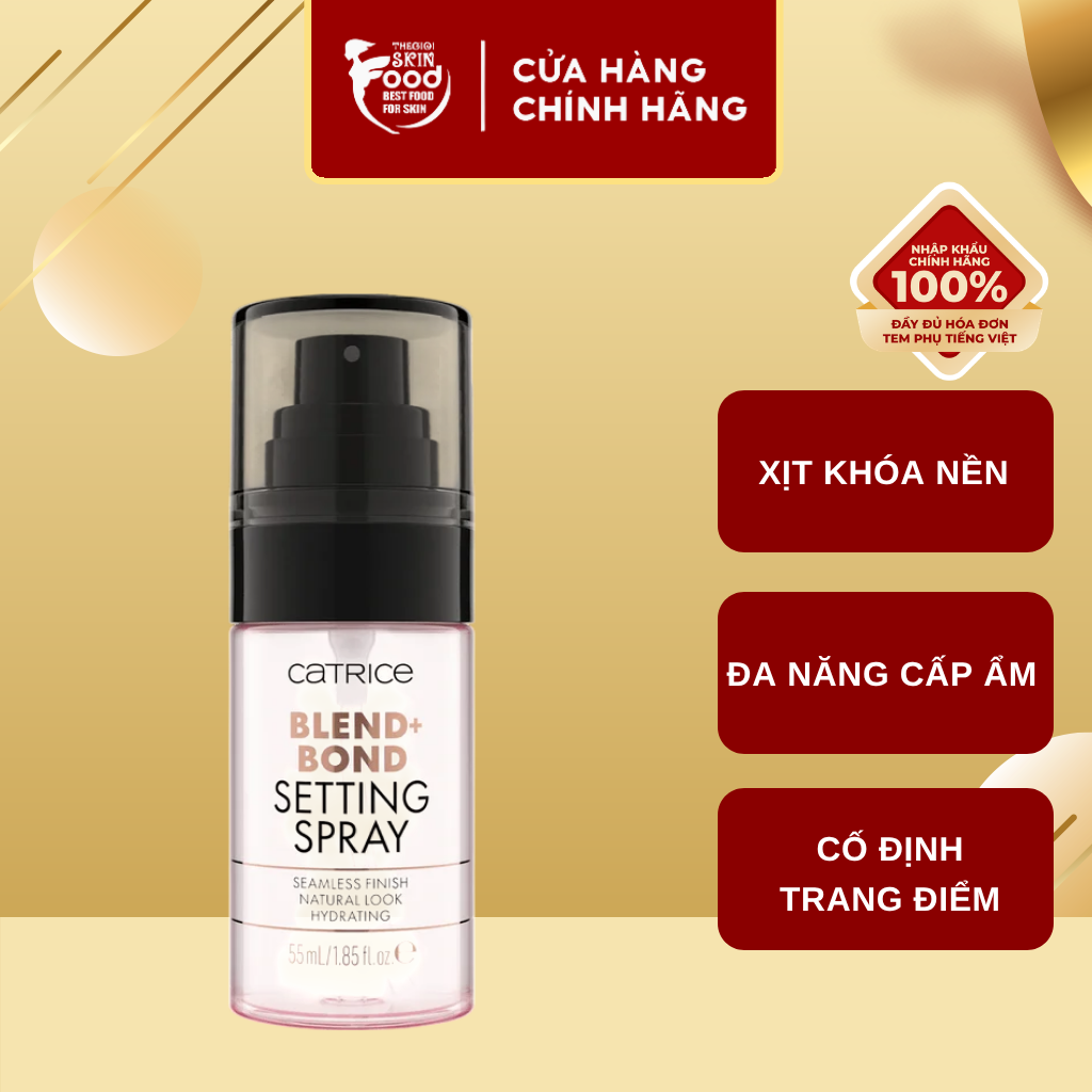 Xịt Khóa Nền Catrice Đa Năng Cấp Ẩm, Cố Định Trang Điểm Blend + Bond Setting Spray 55ml ThegioiSkinfood