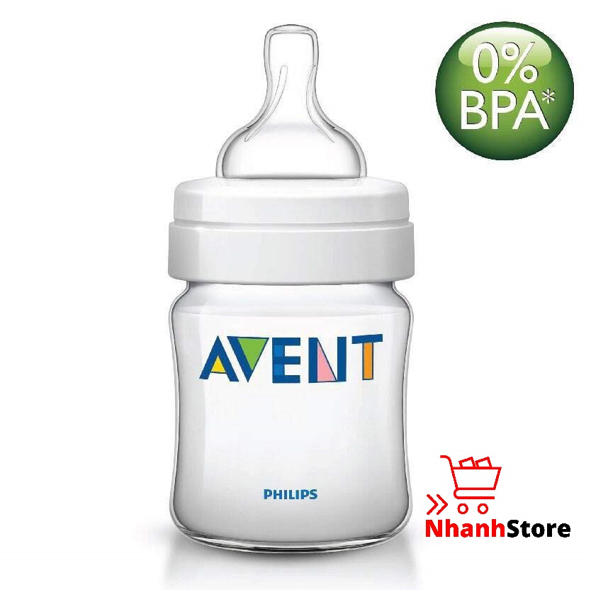 Bình sữa Avent Classic 125ml (Núm số 01, Cho bé từ 0-3 tháng)