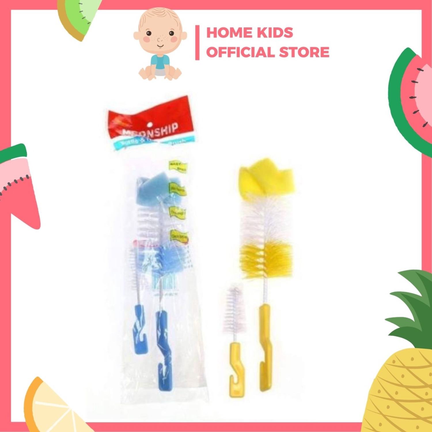 Bộ cọ rửa bình sữa 2 chi tiết - dụng cụ vệ sinh ly, cốc.