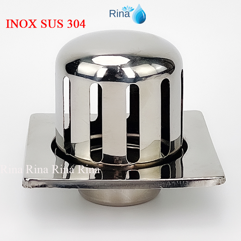 Cầu thoát sàn chắn rác ban công sân vườn  sân thượng Inox, phễu chắn rác có chụp ở trên