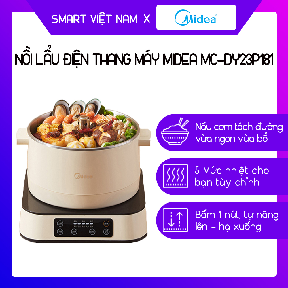 Nồi lẩu thang máy midea dung tích 2.5l - nồi lẩu điện midea, nồi lẩu điện thang máy