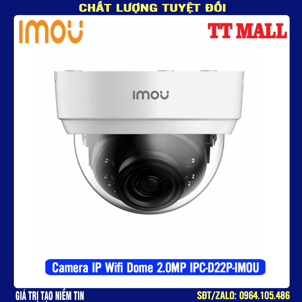 Camera ip wifi dome 2.0mp ipc-d22p-imou