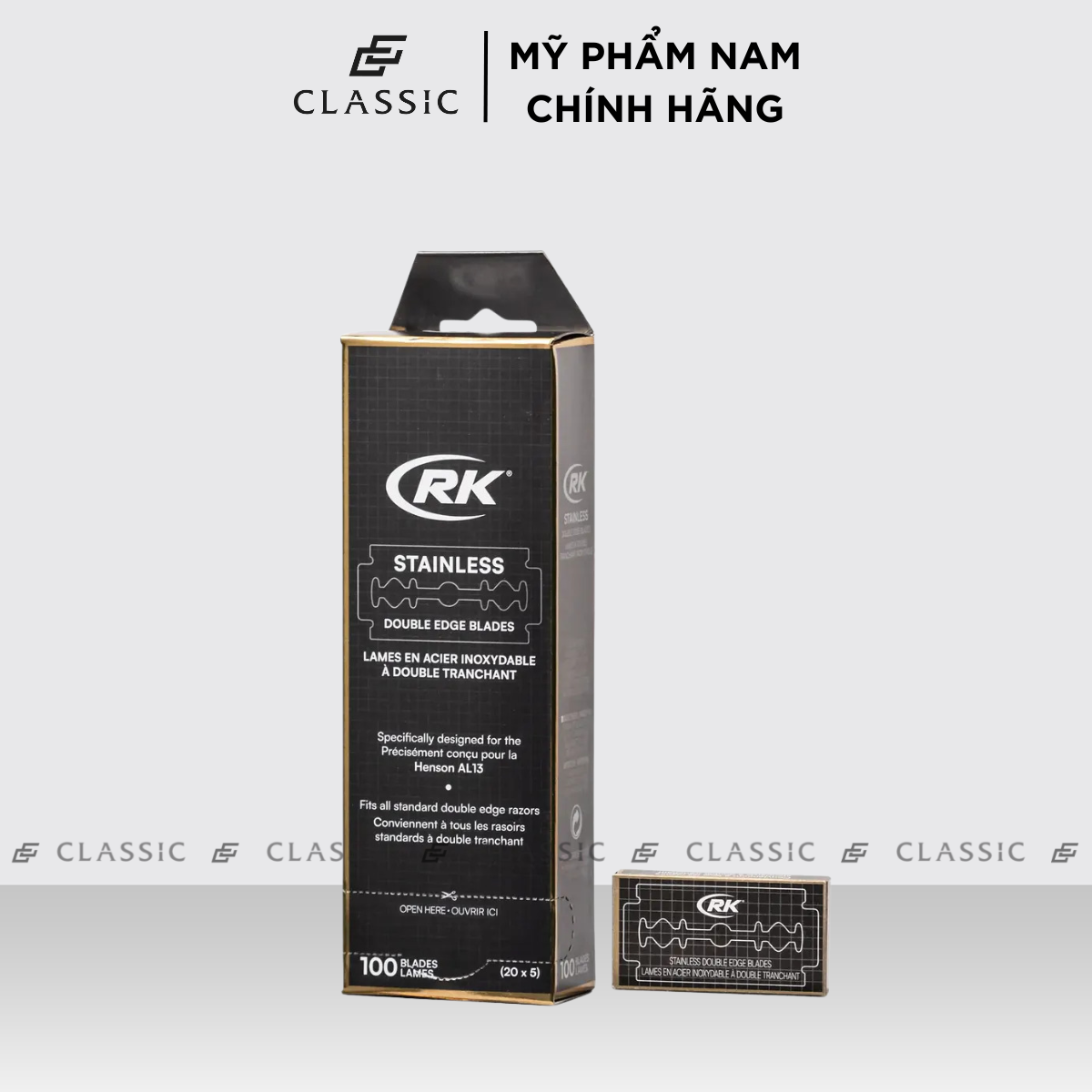 Hộp 100 lưỡi cạo râu rk shaving stainless de
