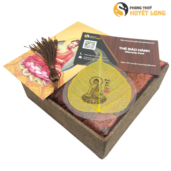 Lá Bồ Đề Tâm Phật Dát Vàng, Lá Bồ Đề Chuẩn Tự Nhiên Hút Tài Lộc, May Mắn, Bình An