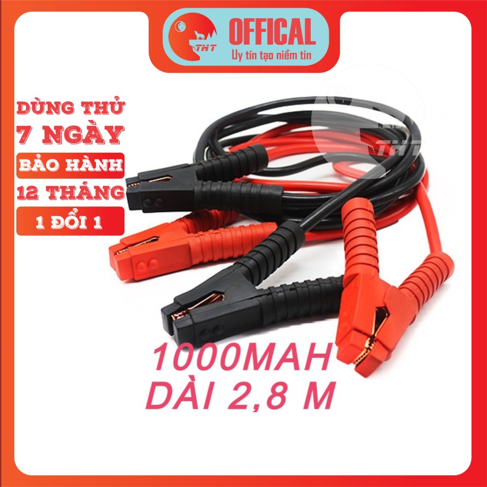 Dây câu bình ắc quy tiện ích cho xe hơi, ôtô lõi đồng cao cấp dài 2.8m, dòng 1000A