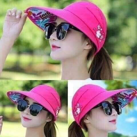 Mũ chống nắng 3 bông hoa cực xinh cho bạn gái đi biển hoặc đi dã ngoại
