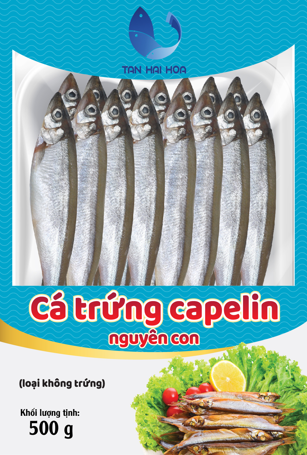 Cá Trứng Capelin Tân Hải Hòa khay 500G - loại không có trứng [Chỉ giao TP.HCM]