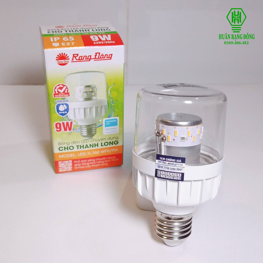 Bóng LED trồng thanh long, đèn quang hợp cho cây 9W Rạng Đông.