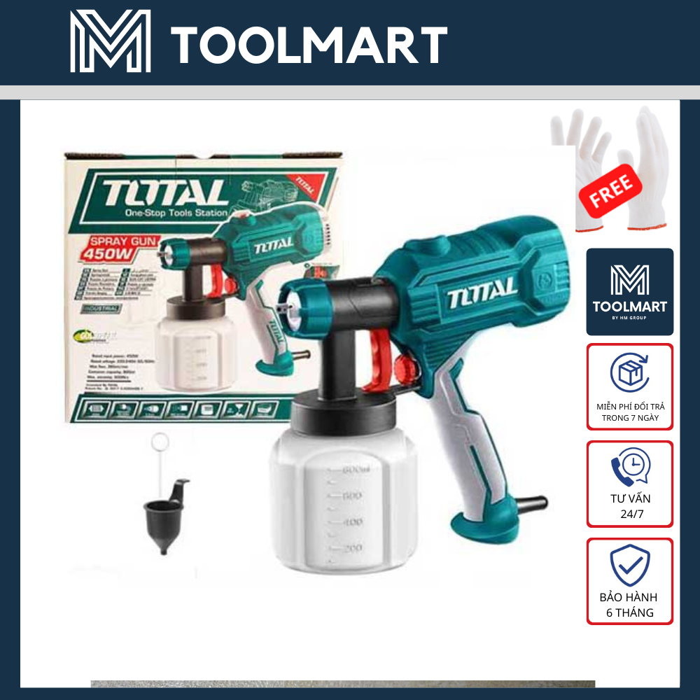 Máy phun sơn dùng điện 450w total - tt3506 - toolmart